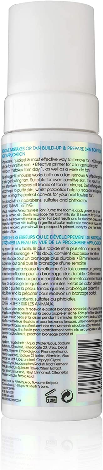 St.Tropez Tan Remover Mousse & Primer, 2-in-1 Prep and Maintain, Detox and Prime Skin, Sensitive Skin, Vegan, Natural & Cruelty Free, 6.7 Fl Oz