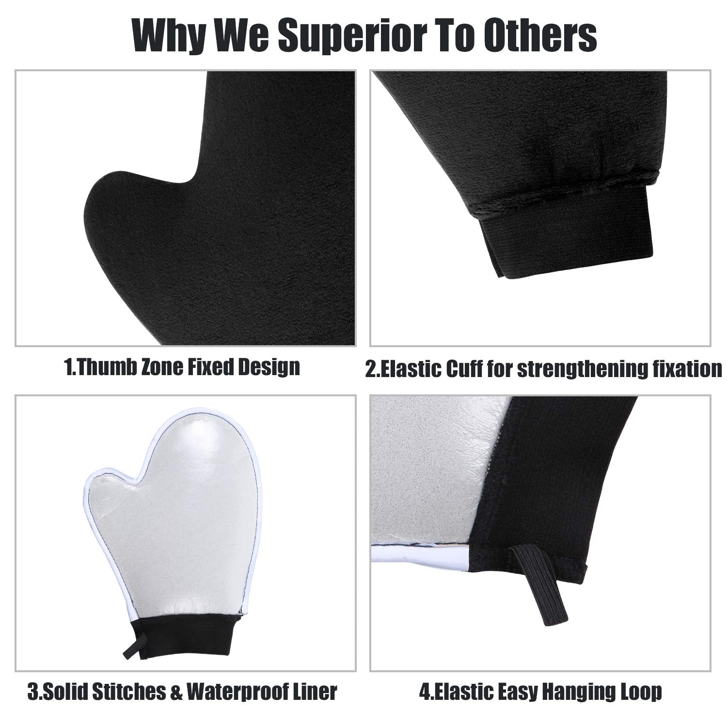 Self Tanning Mitt Applicator Kit, 5 Pack Self Tanner Mitt Applicator, Tanning Mitts Self Tanner Glove, Tanning Glove for Self Tan Mitt, Sunless Tanner Mitt, Muti-Use Self Tanner Mit Tan Mit